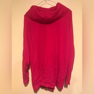 Cyrus Vibrant Red Cowl Neck Sweater 1X Fall Winter Cozy